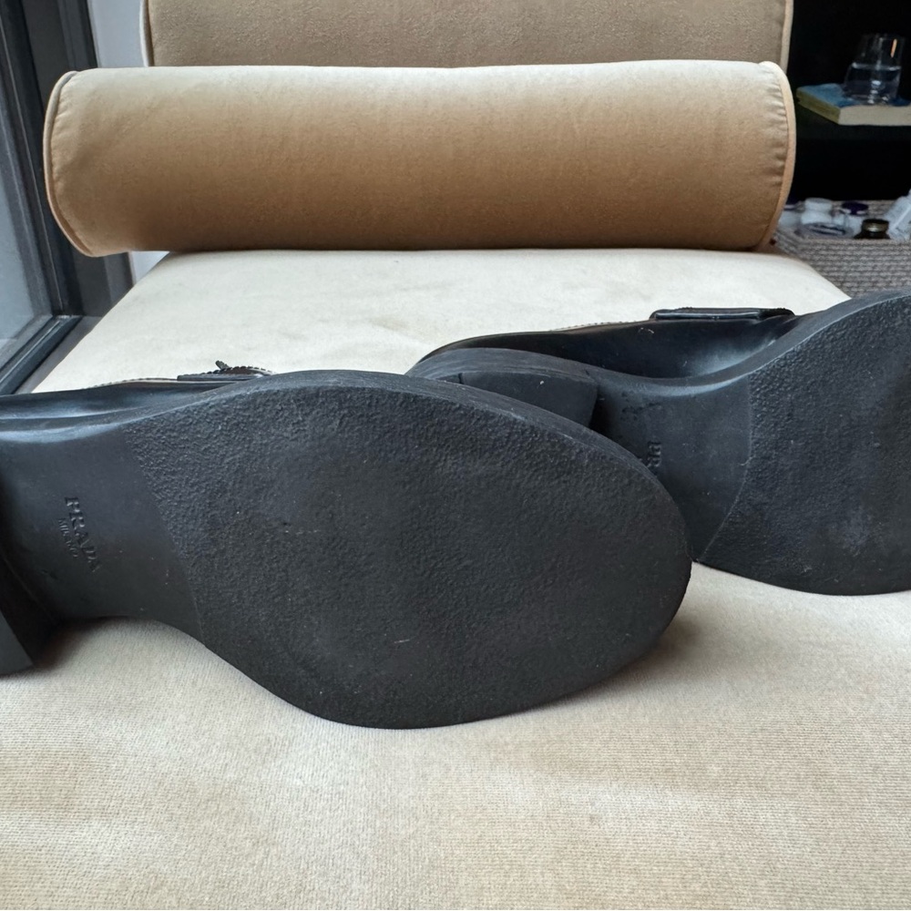 Prada Black Leather Loafers. Size 36. - Picture 5 of 5
